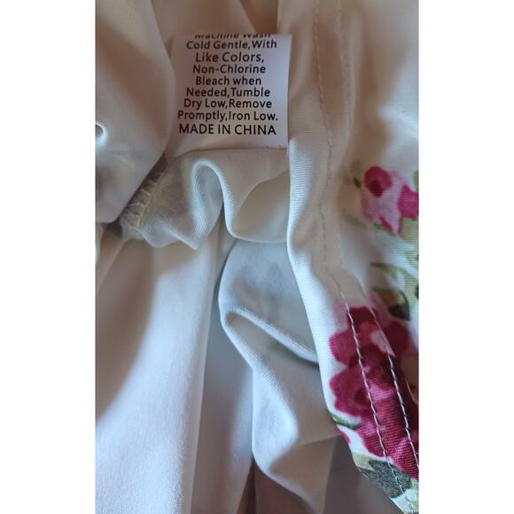 Y2K Baby Doll Maxi Slip Dress Size Small Cream Color Floral Pattern Coquette - Picture 9 of 9